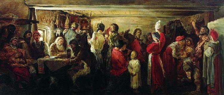 Andrei Ryabushkin Peasant Wedding in the Tambov guberniya Germany oil painting art